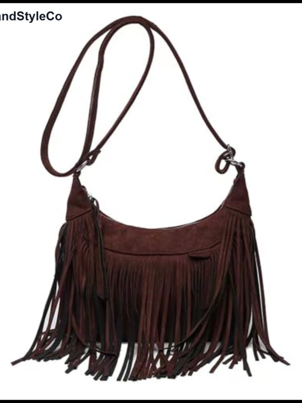 Fringe Hobo Crossbody Bag Vegan Suede Tassel Shoulder Purse